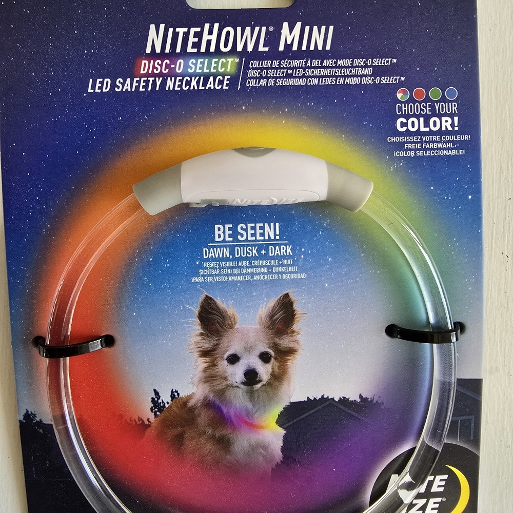 NiteHowl Mini Rechargeable Led Pet Safety Collar Necklace